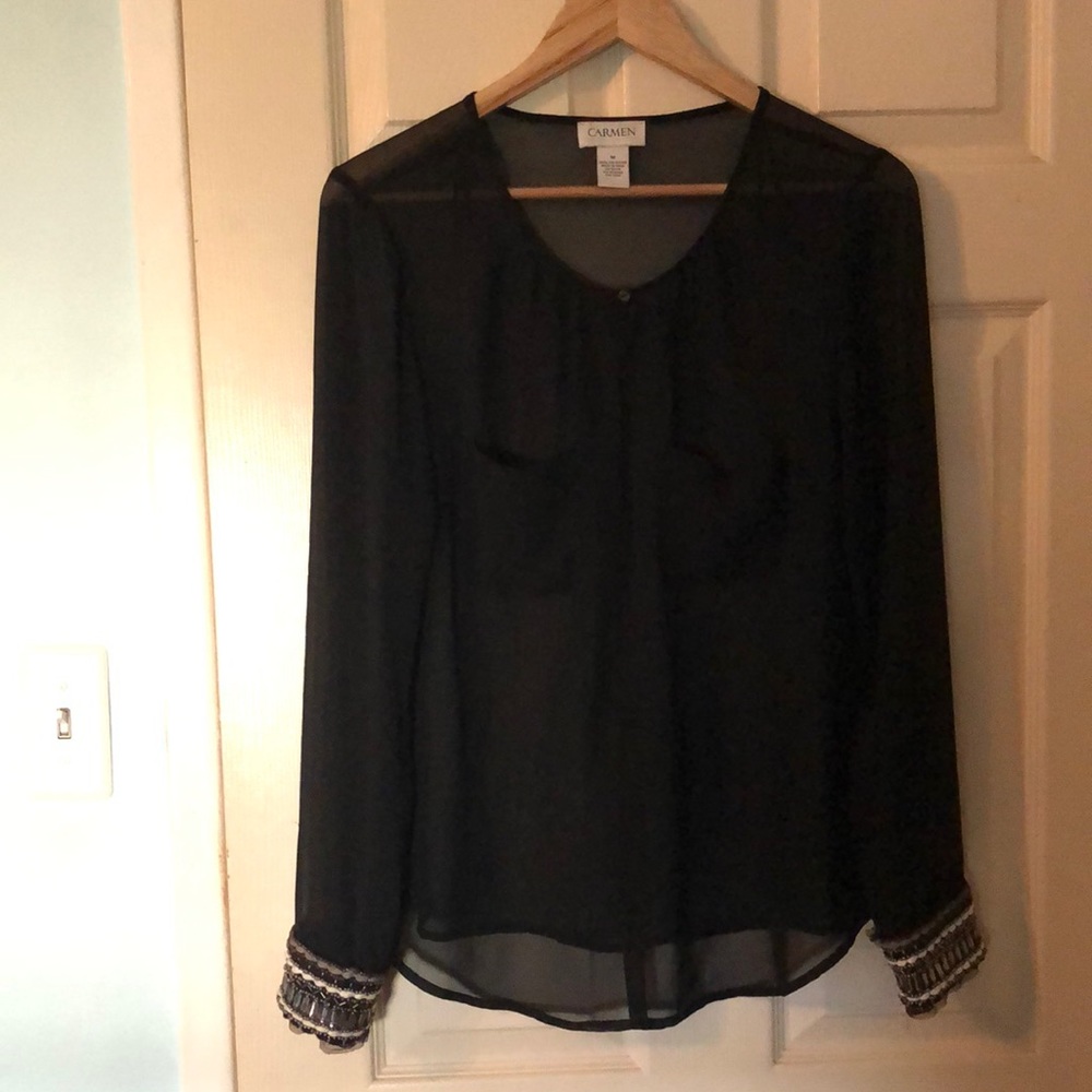 Carmen Marc Valvo black top, size medium